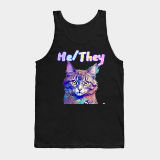 Gandalf - He/They Rainbow Text Yellow Tank Top